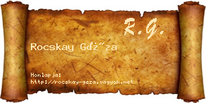 Rocskay Géza névjegykártya