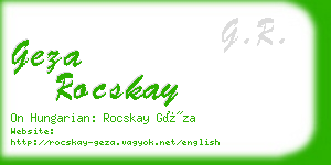 geza rocskay business card